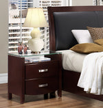 Lyric Dark Espresso Wood Nightstand with Glass Top