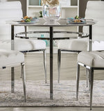 Serena White Faux Marble/Chrome Dining Table