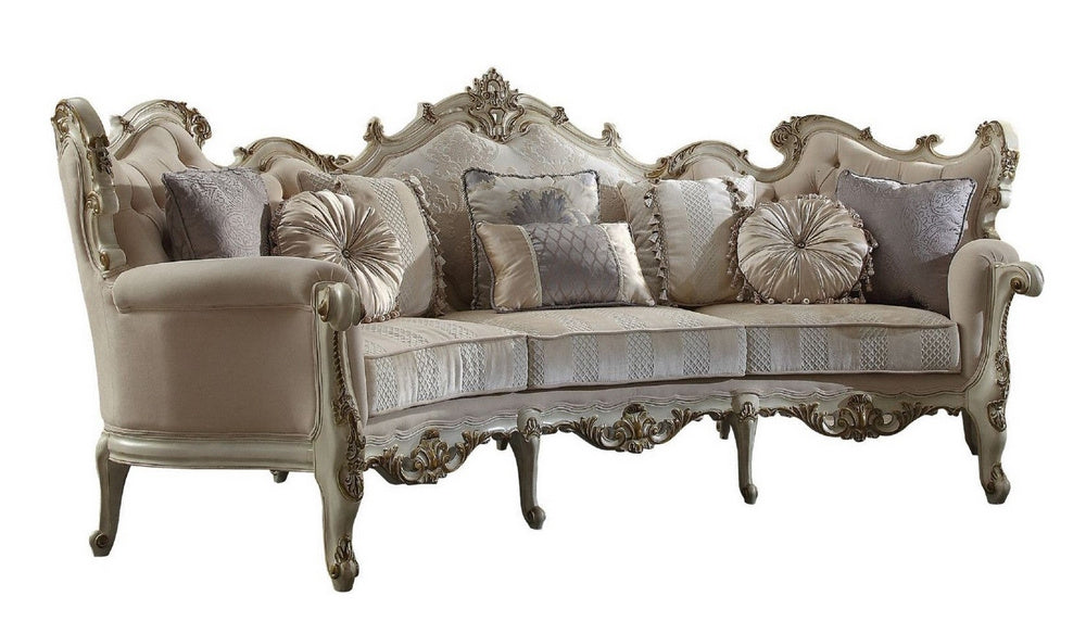 Picardy Antique Pearl Fabric Sofa (Oversized)