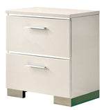 Malte White Wood Nightstand with 2 Drawers