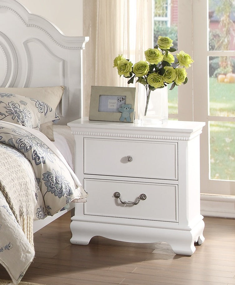 Lucida 2-Drawer Youth White Wood Nightstand