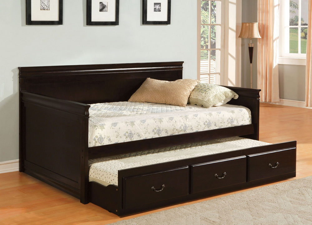 Sahara Espresso Wood Twin Daybed with Trundle