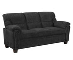 Clemintine Graphite Chenille Sofa with Nailhead Trim