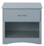 Orion Gray Wood Nightstand with Drawers & Open Shelf