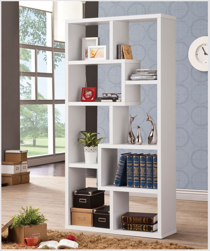 Miguela White Wood Bookcase