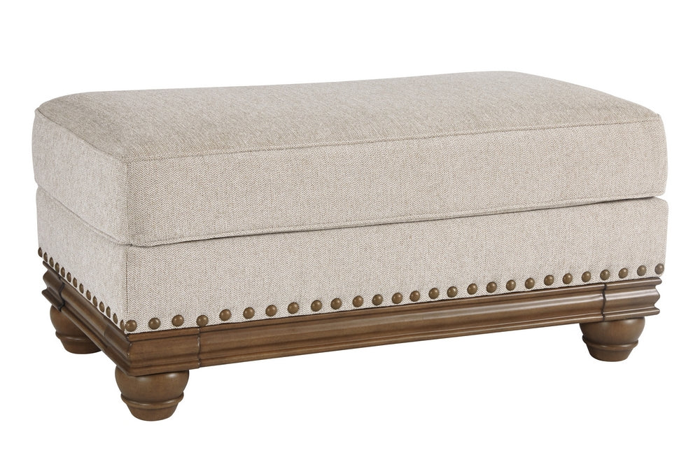 Harleson Wheat Fabric Ottoman