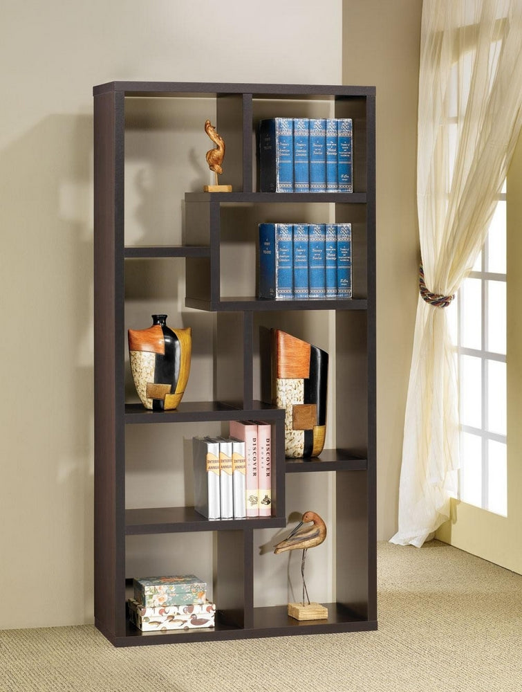 Miguela Cappuccino Wood Bookcase