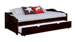 Sunset Espresso Wood Twin Daybed with Trundle