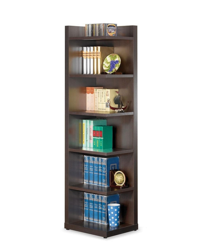 Nergis Cappuccino Wood Corner Bookcase