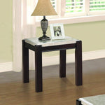 Festus Cherry Genuine Marble/Wood End Table