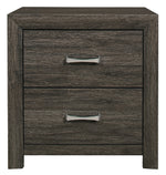 Edina Dark Gray Wood 2-Drawer Nightstand