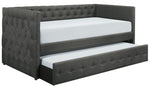 Batavia Dark Gray Fabric Twin Daybed with Trundle