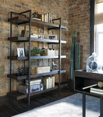 Starmore Brown Wood/Gunmetal Metal Bookcase