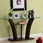 Manhattan IV Dark Cherry Glass/Wood Sofa Table