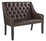 Carondelet Brown Faux Leather Accent Bench