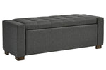 Cortwell Gray Fabric Storage Bench