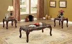 Lechester 3-Pc Brown Faux Marble Table Set