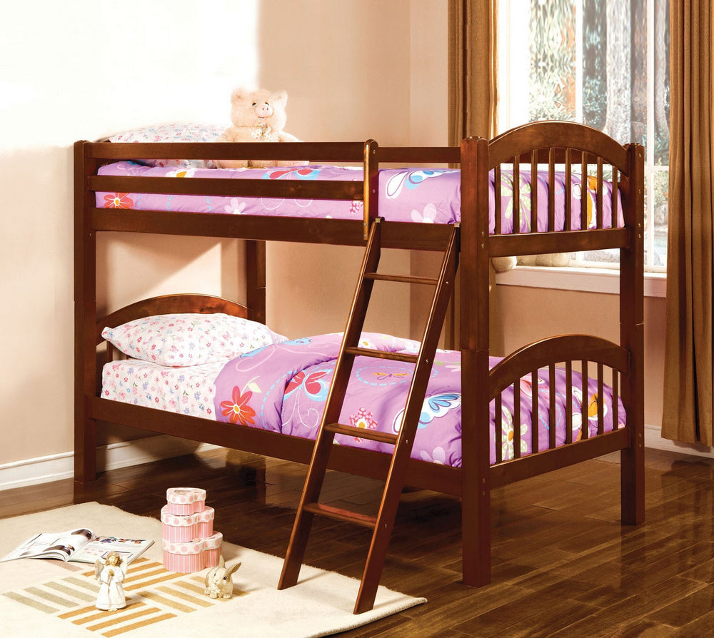 Coney Island Cherry Twin over Twin Bunk Bed