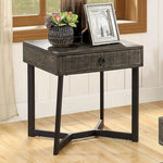 Veblen Dark Oak Wood End Table with Drawer