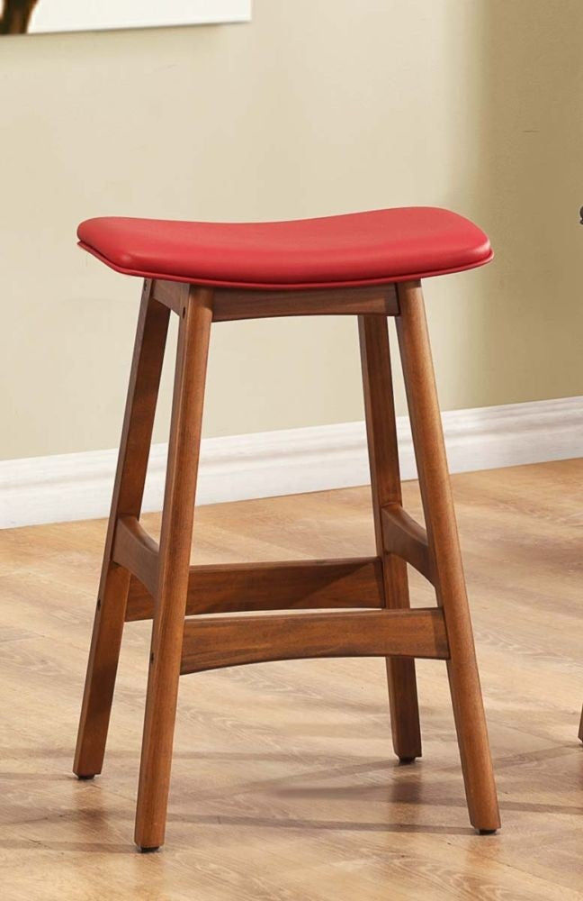 Pietrina 2 Counter Height Stools with Red Seat