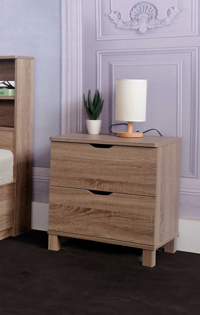 Giorgia Dark Taupe Wood 2-Drawer Nightstand