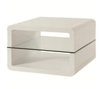 Edvige Contemporary Glossy White Wood End Table