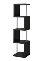 Ascend Black Wood Bookcase with Chrome Details