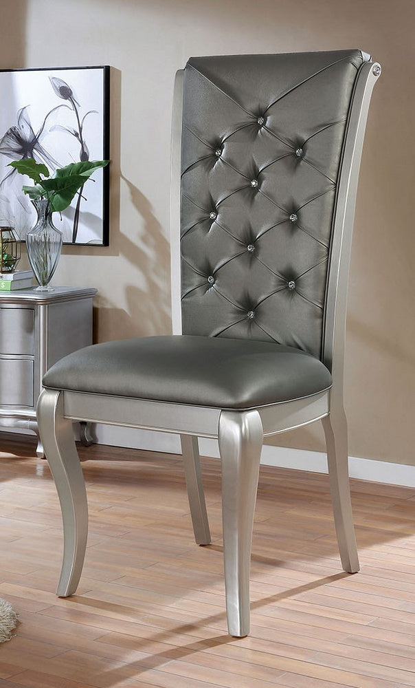 Amina Champagne/Gray Super Big Side Chairs