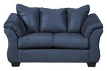 Darcy Blue Fabric Loveseat