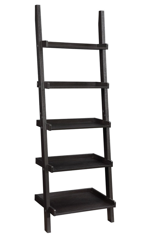 Colella Cappuccino Wood 5-Shelf Ladder Bookcase