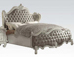 Versailles Vintage Gray PU Leather Queen Bed (Oversized)