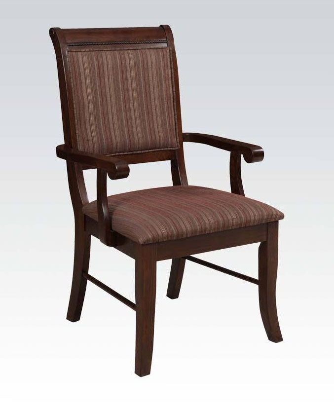 Mahavira 2 Espresso Wood/Fabric Arm Chairs