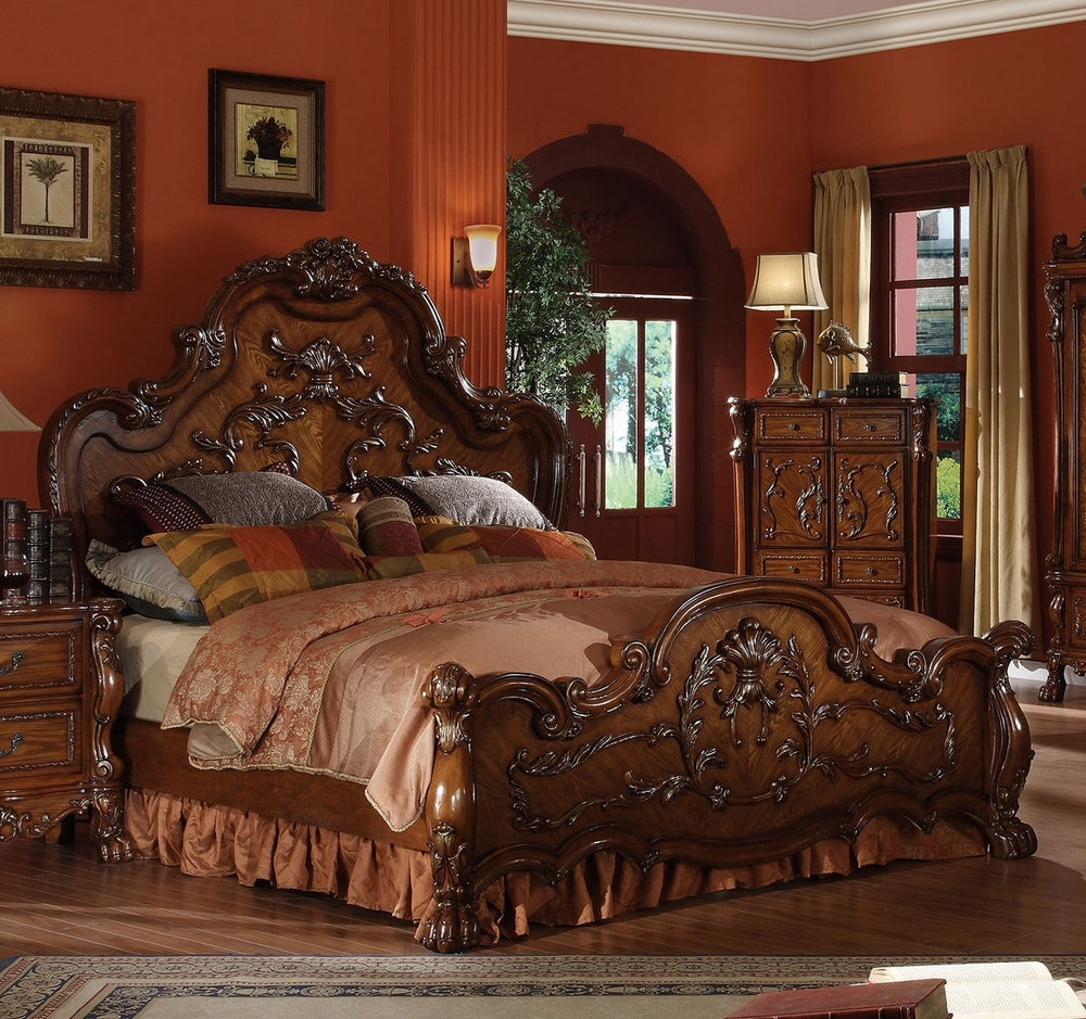 Dresden Cherry Oak Wood Cal King Bed (Oversized)