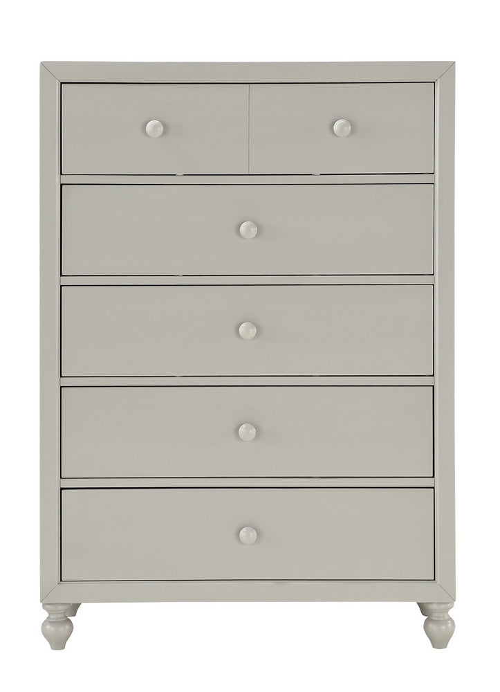 Wellsummer Gray Wood 5-Drawer Chest