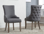 Fanny 2 Dark Gray Linen Fabric Side Chairs