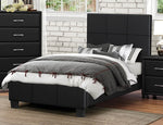 Lorenzi Black Vinyl Covered Platform Twin Bed