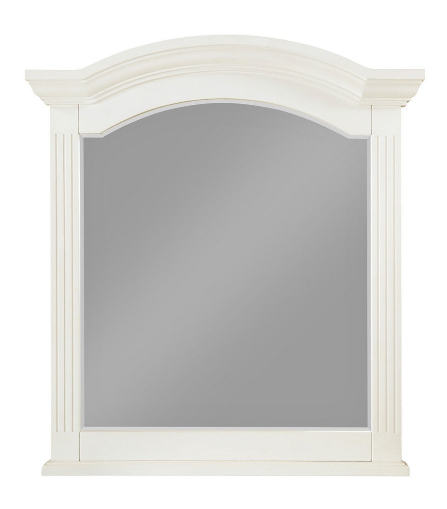 Meghan White Wood Frame/Glass Dresser Mirror