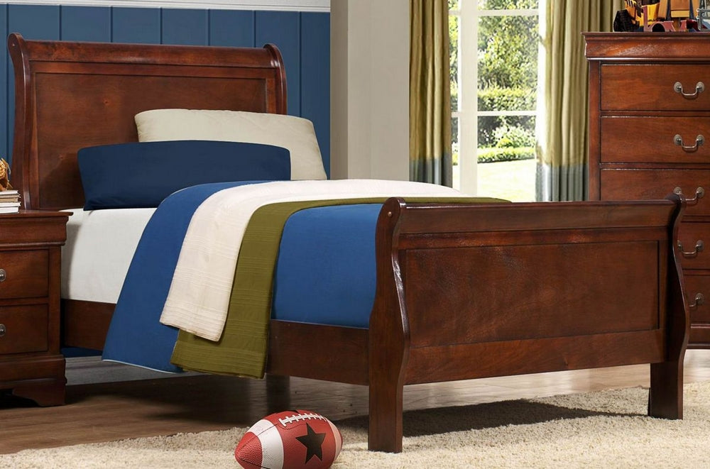 Mayville Youth Burnished Brown Cherry Wood Twin Bed