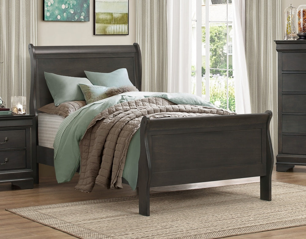 Mayville Youth Stained Gray Wood Twin Bed