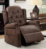 Saco Brown Fabric-like Vinyl Power Recliner