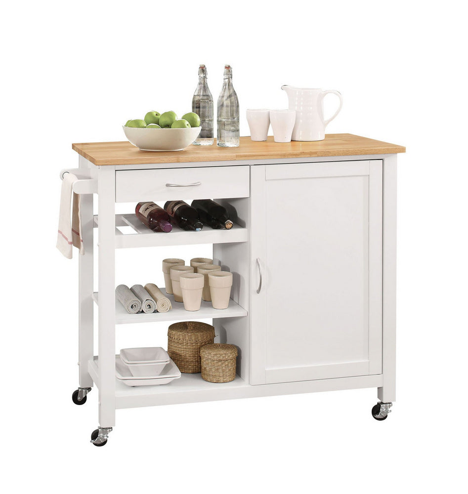 Ottawa Natural & White Wood Kitchen Cart