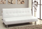 Bulle White Leatherette Futon Sofa