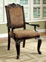 Bellagio 2 Brown Cherry Wood/Fabric Arm Chairs