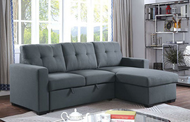 Jacob 2-Pc Dark Gray Sectional with Sleeper