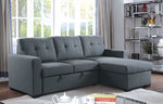 Jacob 2-Pc Dark Gray Sectional with Sleeper