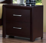 Edina Espresso Wood Nightstand with 2 Drawers