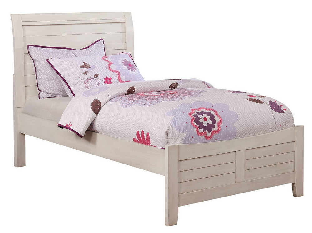 Brogan Antique White Wood Full Bed