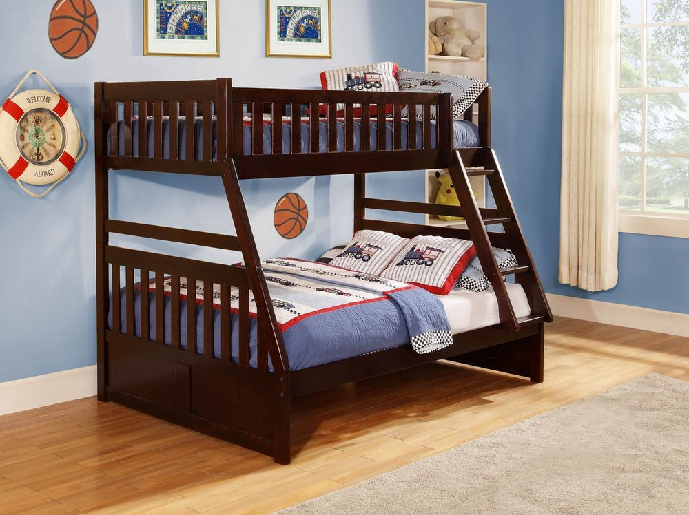 Rowe Dark Cherry Wood Twin/Full Bunk Bed