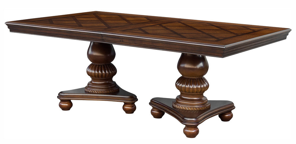 Lordsburg Dark Brown Wood Extendable Dining Table