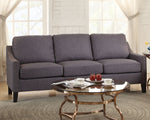 Zapata Gray Linen Sofa with Nailhead Trim